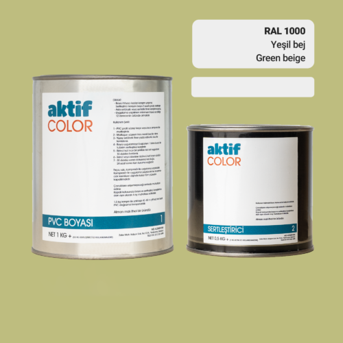 RAL 1000 - Yeşil Bej / Aktif Color Pvc Boyası (Pimapen Boyası) 1,5 Kg / Bej ve Sarı Tonlar
