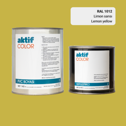 RAL 1012 - Limon Sarısı / Aktif Color Pvc Boyası (Pimapen Boyası) 1,5 Kg / Bej ve Sarı Tonlar