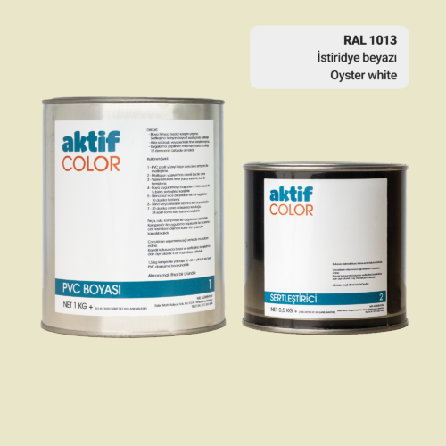RAL 1013 - Istiridye Beyazı / Aktif Color Pvc Boyası (Pimapen Boyası) 1,5 Kg / Bej ve Sarı Tonlar