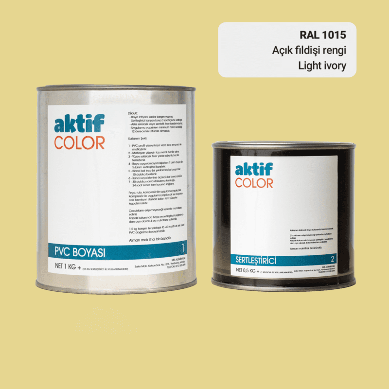 RAL 1015 - Açık Fildişi Rengi / Aktif Color Pvc Boyası (Pimapen Boyası) 1,5 Kg / Bej ve Sarı Tonlar