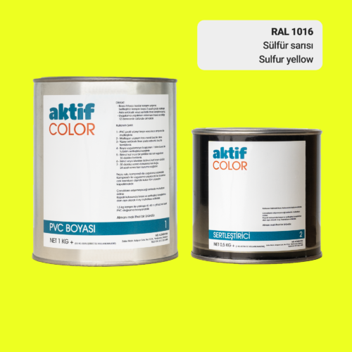 RAL 1016 - Sülfür Sarısı / Aktif Color Pvc Boyası (Pimapen Boyası) 1,5 Kg / Bej ve Sarı Tonlar