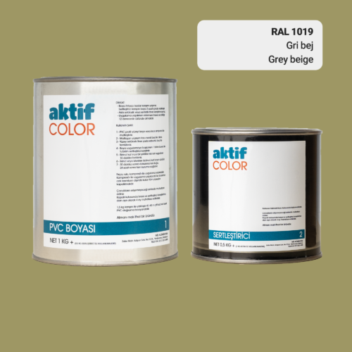RAL 1019 - Gri Bej / Aktif Color Pvc Boyası (Pimapen Boyası) 1,5 Kg / Bej ve Sarı Tonlar