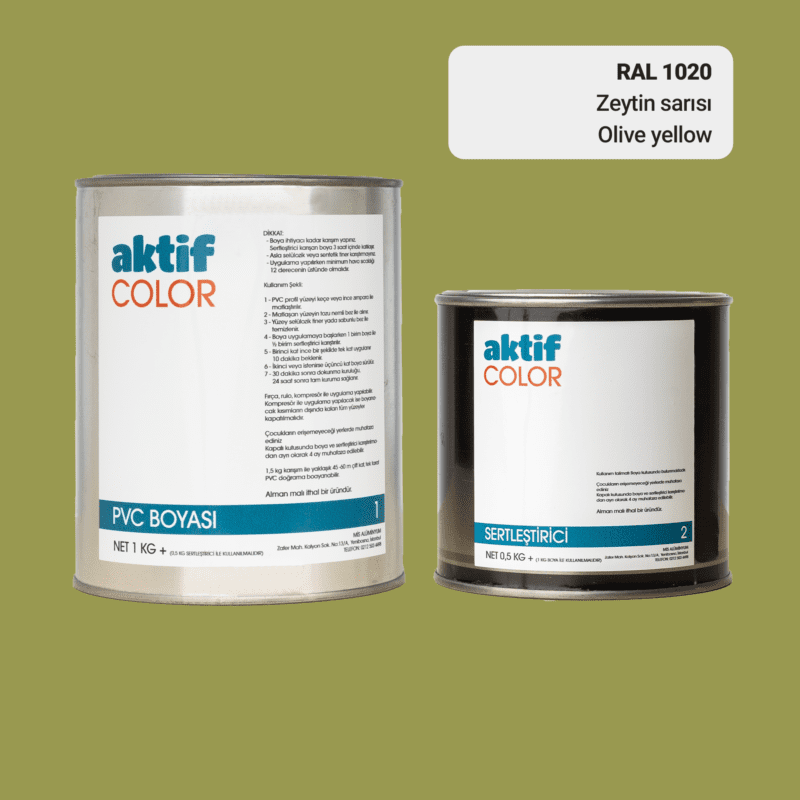 RAL 1020 - Zeytin Sarısı / Aktif Color Pvc Boyası (Pimapen Boyası) 1,5 Kg / Bej ve Sarı Tonlar
