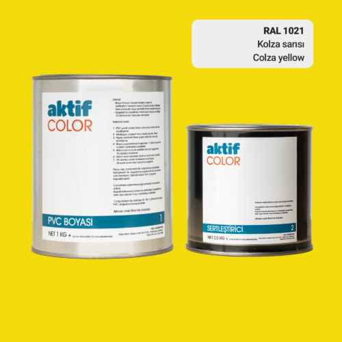 RAL 1021 - Kolza Sarı / Aktif Color Pvc Boyası (Pimapen Boyası) 1,5 Kg / Bej ve Sarı Tonlar