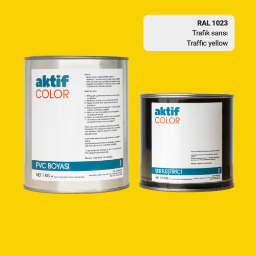 RAL 1023 - Trafik Sarısı / Aktif Color Pvc Boyası (Pimapen Boyası) 1,5 Kg / Bej ve Sarı Tonlar