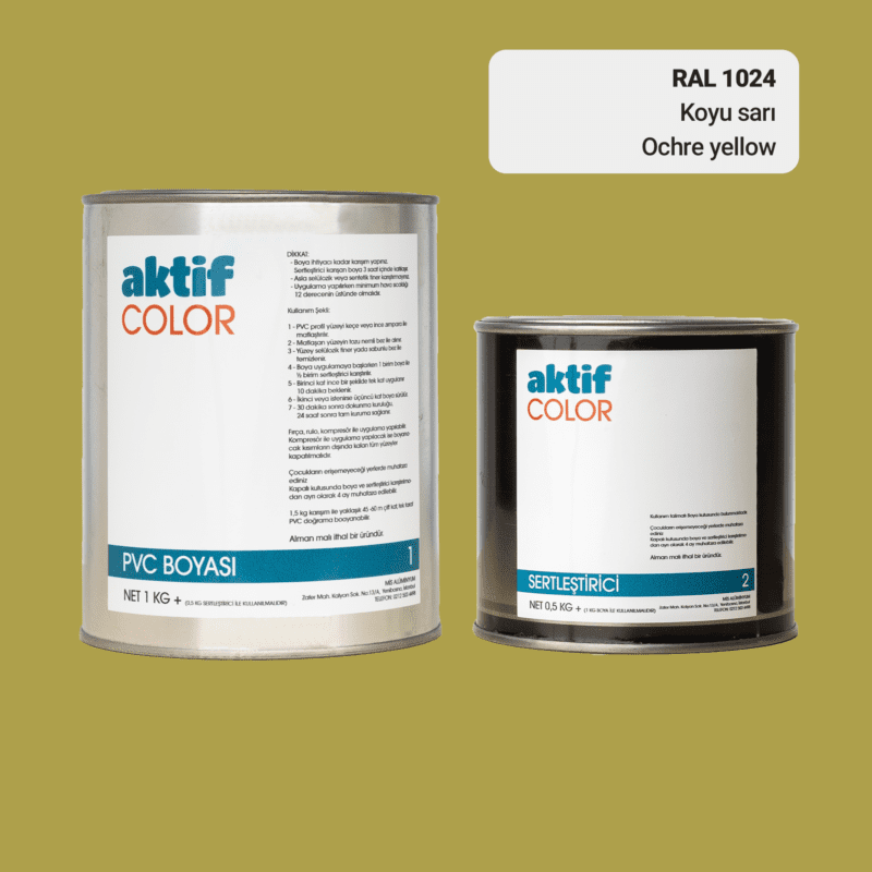 RAL 1024 - Koyu Sarı / Aktif Color Pvc Boyası (Pimapen Boyası) 1,5 Kg / Bej ve Sarı Tonlar
