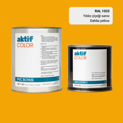 RAL 1033 - Yıldız Çiçeği Sarısı / Aktif Color Pvc Boyası (Pimapen Boyası) 1,5 Kg / Bej ve Sarı Tonlar
