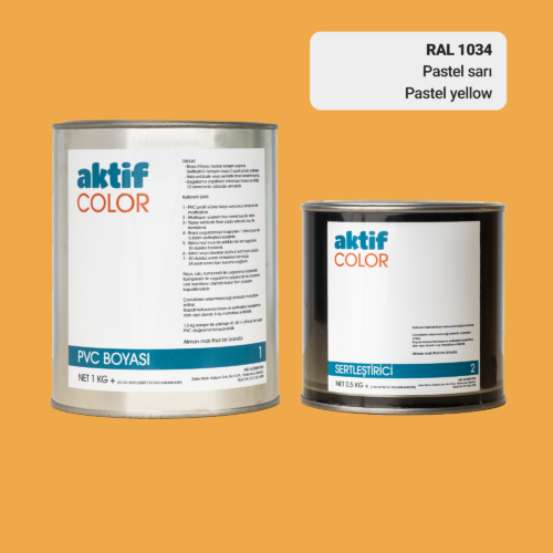 RAL 1034 - Pastel Sarı / Aktif Color Pvc Boyası (Pimapen Boyası) 1,5 Kg / Bej ve Sarı Tonlar