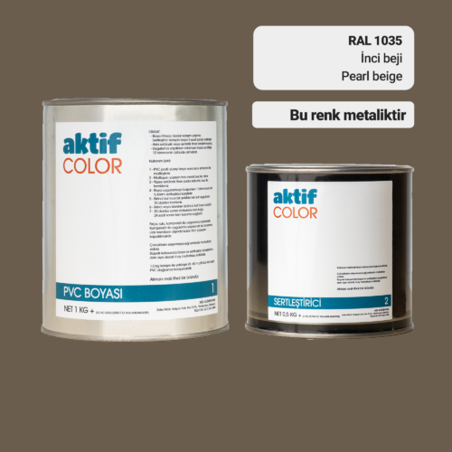RAL 1035 - Inci Beji / Aktif Color Pvc Boyası (Pimapen Boyası) 1,5 Kg / Bej ve Sarı Tonlar