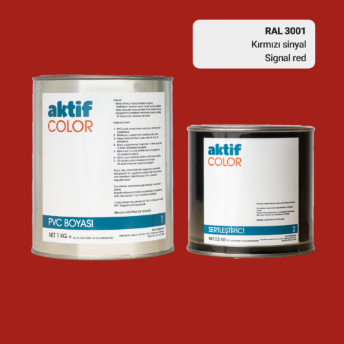 RAL 3001 - Kırmızı Sinyal / Aktif Color Pvc Boyası (Pimapen Boyası) 1,5 Kg / Turuncu ve Kırmızı Tonlar