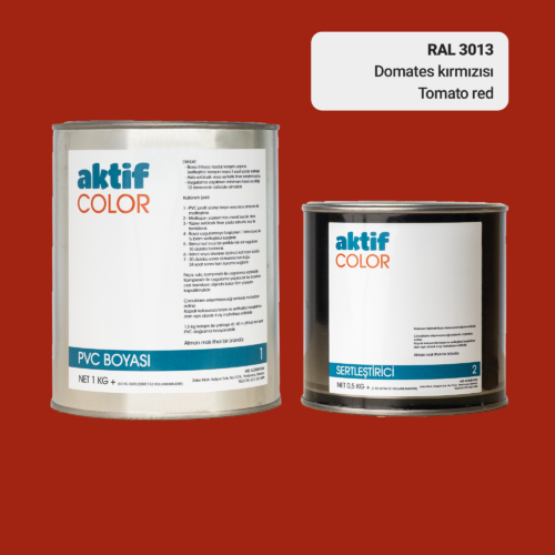 RAL 3013 - Domates Kırmızısı / Aktif Color Pvc Boyası (Pimapen Boyası) 1,5 Kg / Turuncu ve Kırmızı Tonlar