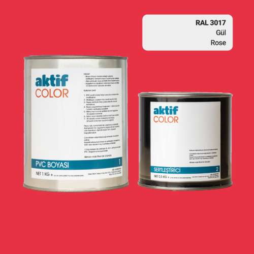 RAL 3017 - Gül / Aktif Color Pvc Boyası (Pimapen Boyası) 1,5 Kg / Turuncu ve Kırmızı Tonlar