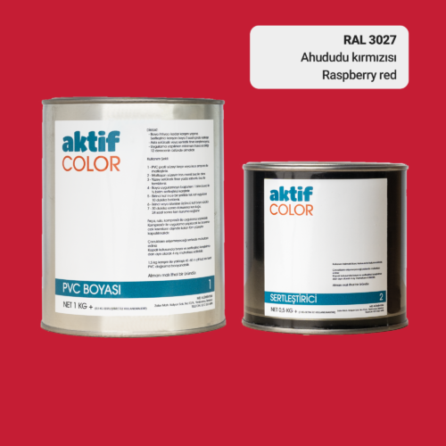RAL 3027 - Ahududu Kırmızısı / Aktif Color Pvc Boyası (Pimapen Boyası) 1,5 Kg / Turuncu ve Kırmızı Tonlar