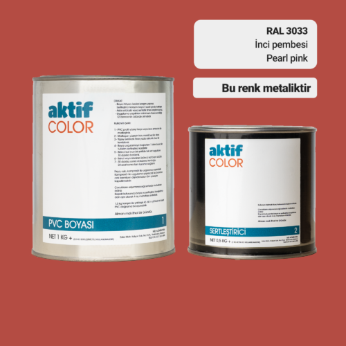 RAL 3033 - İnci Pembesi / Aktif Color Pvc Boyası (Pimapen Boyası) 1,5 Kg / Turuncu ve Kırmızı Tonlar