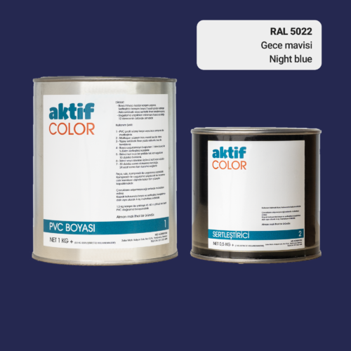 RAL 5022 - Gece Mavisi / Aktif Color Pvc Boyası (Pimapen Boyası) 1,5 Kg / Mor, Eflatun ve Mavi Tonlar
