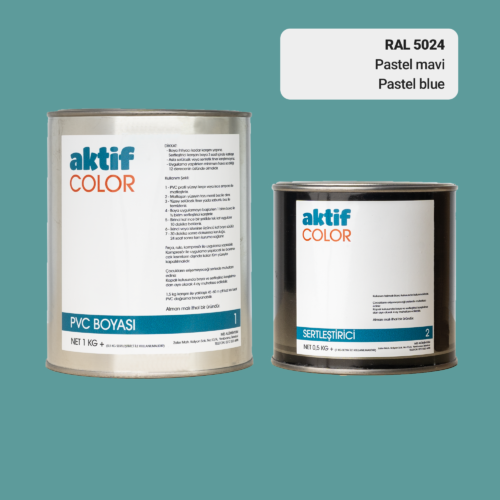 RAL 5024 - Pastel Mavi / Aktif Color Pvc Boyası (Pimapen Boyası) 1,5 Kg / Mor, Eflatun ve Mavi Tonlar