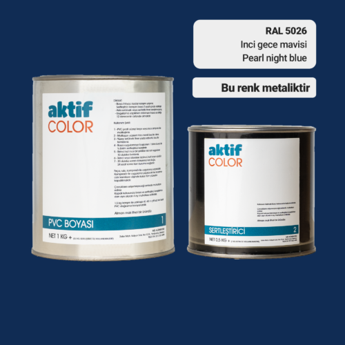 RAL 5026 - Inci Gece Mavisi / Aktif Color Pvc Boyası (Pimapen Boyası) 1,5 Kg / Mor, Eflatun ve Mavi Tonlar