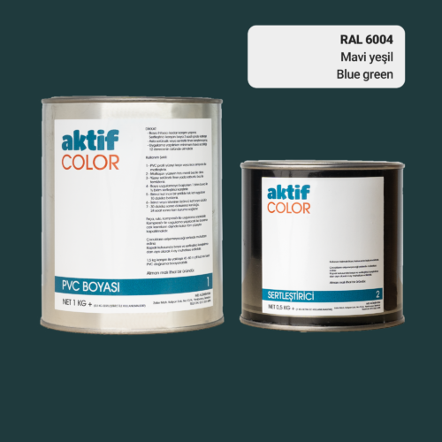 RAL 6004 - Mavi-Yeşil / Aktif Color Pvc Boyası (Pimapen Boyası) 1,5 Kg / Yeşil Tonlar
