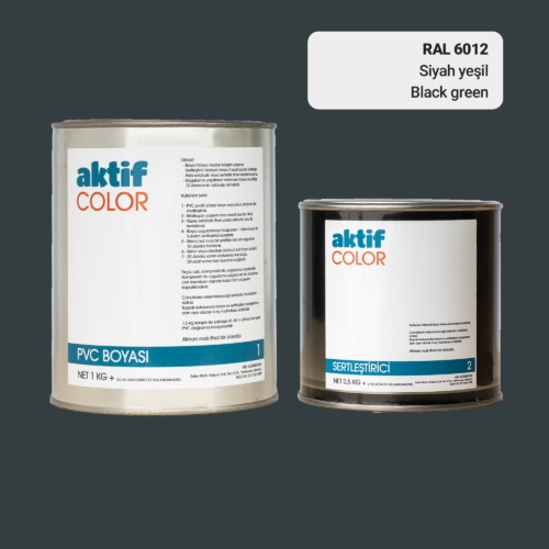 RAL 6012 - Siyah Yeşil / Aktif Color Pvc Boyası (Pimapen Boyası) 1,5 Kg / Yeşil Tonlar