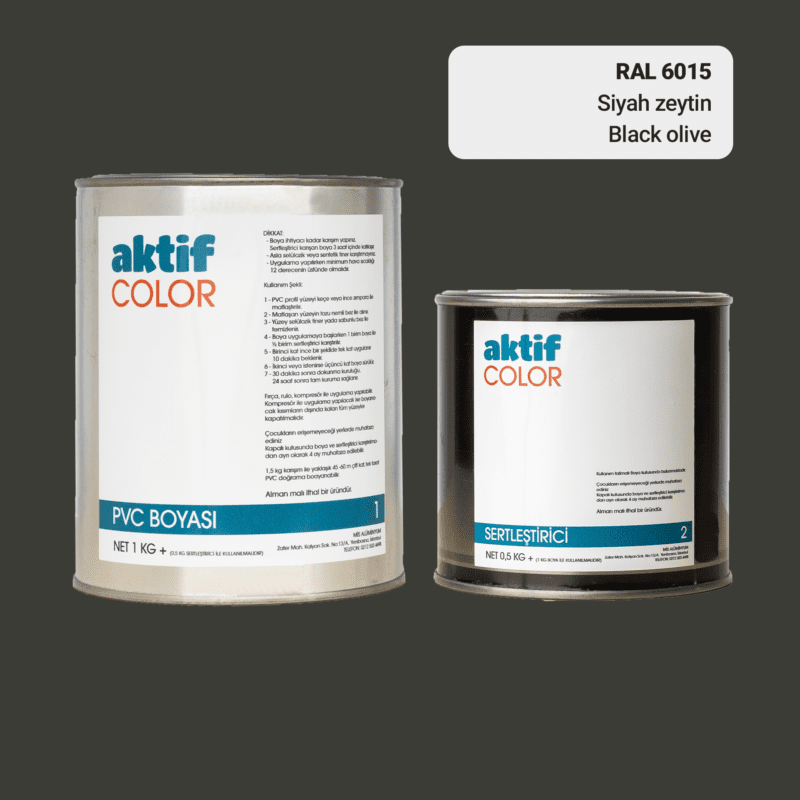 RAL 6015 - Siyah Zeytin / Aktif Color Pvc Boyası (Pimapen Boyası) 1,5 Kg / Yeşil Tonlar