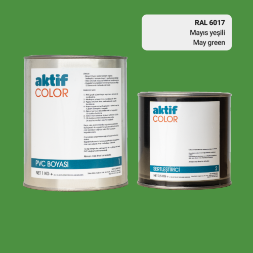 RAL 6017 - Mayıs Yeşili / Aktif Color Pvc Boyası (Pimapen Boyası) 1,5 Kg / Yeşil Tonlar