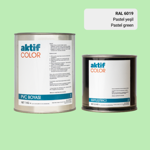 RAL 6019 - Pastel Yeşil / Aktif Color Pvc Boyası (Pimapen Boyası) 1,5 Kg / Yeşil Tonlar