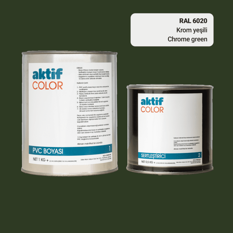 RAL 6020 - Krom Yeşili / Aktif Color Pvc Boyası (Pimapen Boyası) 1,5 Kg / Yeşil Tonlar