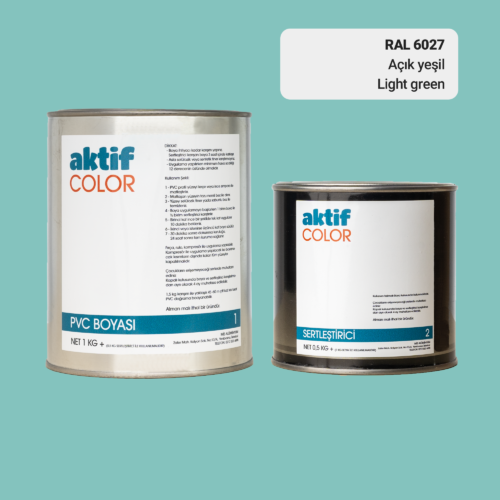 RAL 6027 - Açık Yeşil / Aktif Color Pvc Boyası (Pimapen Boyası) 1,5 Kg / Yeşil Tonlar