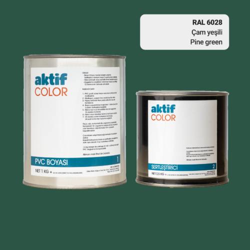 RAL 6028 - Çam Yeşili / Aktif Color Pvc Boyası (Pimapen Boyası) 1,5 Kg / Yeşil Tonlar