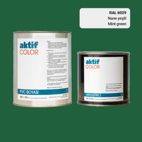 RAL 6029 - Nane Yeşili / Aktif Color Pvc Boyası (Pimapen Boyası) 1,5 Kg / Yeşil Tonlar