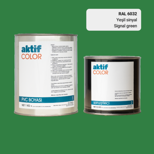 RAL 6032 - Yeşil Sinyal / Aktif Color Pvc Boyası (Pimapen Boyası) 1,5 Kg / Yeşil Tonlar
