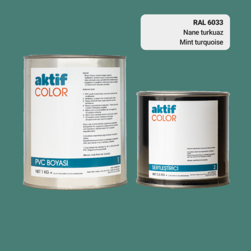 RAL 6033 - Nane Turkuaz / Aktif Color Pvc Boyası (Pimapen Boyası) 1,5 Kg / Yeşil Tonlar