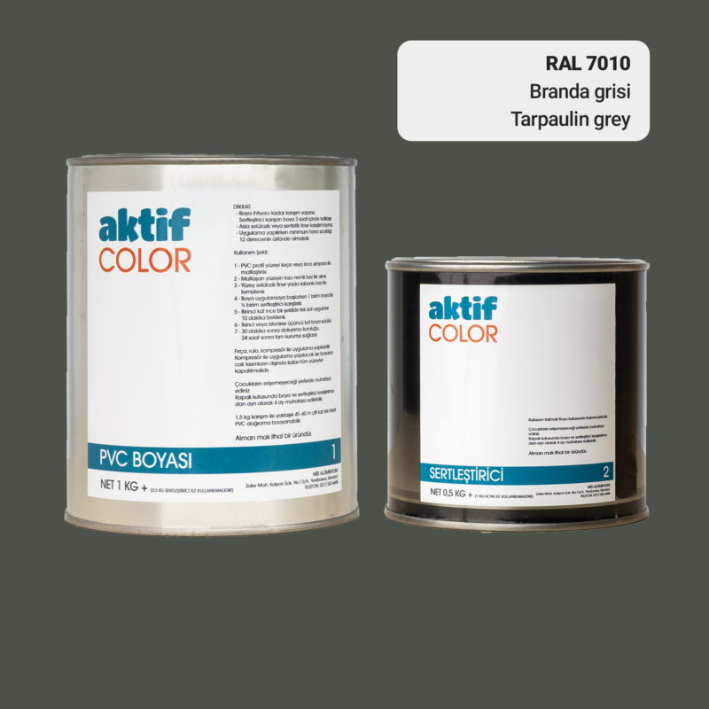 RAL 7010 - Branda Grisi / Aktif Color Pvc Boyası (Pimapen Boyası) 1,5 Kg / Gri Tonlar