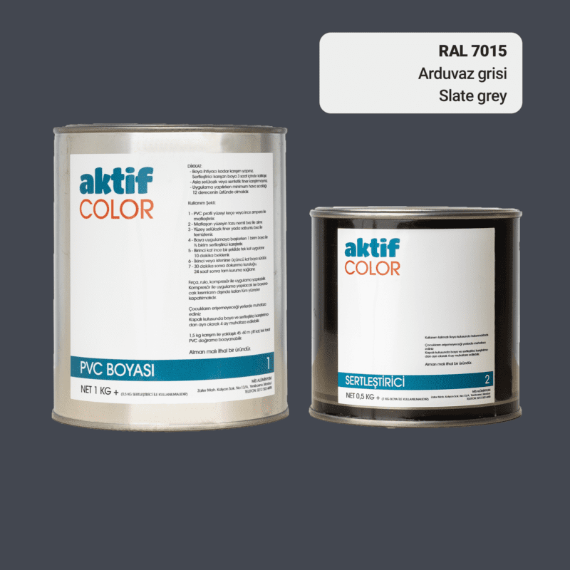 RAL 7015 - Arduvaz Grisi / Aktif Color Pvc Boyası (Pimapen Boyası) 1,5 Kg / Gri Tonlar
