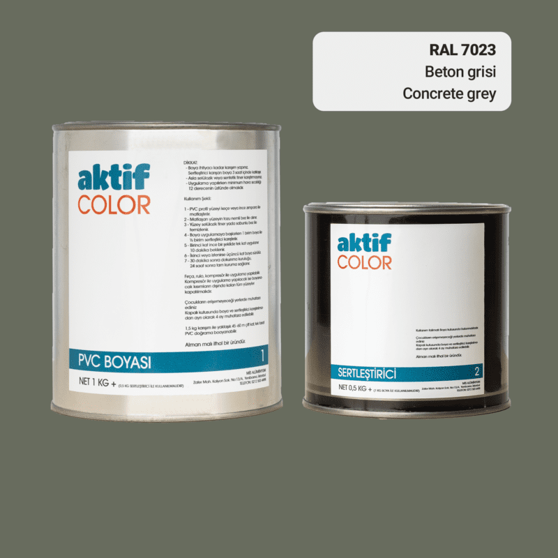 RAL 7023 - Beton Grisi / Aktif Color Pvc Boyası (Pimapen Boyası) 1,5 Kg / Gri Tonlar