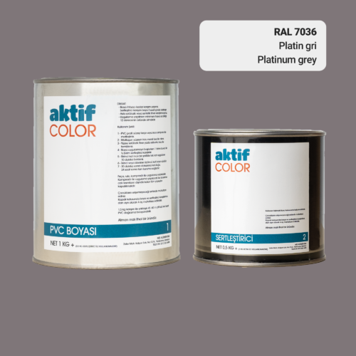 RAL 7036 - Platin Gri / Aktif Color Pvc Boyası (Pimapen Boyası) 1,5 Kg / Gri Tonlar