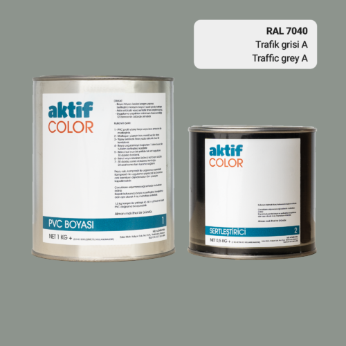 RAL 7042 - Trafik Grisi A / Aktif Color Pvc Boyası (Pimapen Boyası) 1,5 Kg / Gri Tonlar