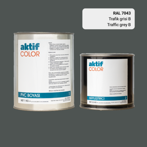 RAL 7043 - Trafik Grisi B / Aktif Color Pvc Boyası (Pimapen Boyası) 1,5 Kg / Gri Tonlar