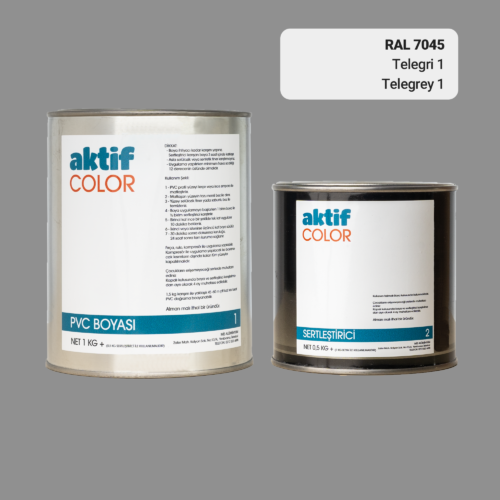 RAL 7045 - Telegri 1 / Aktif Color Pvc Boyası (Pimapen Boyası) 1,5 Kg / Gri Tonlar