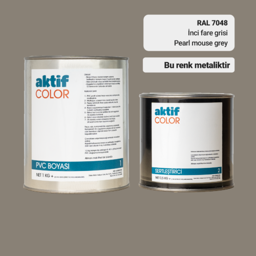 RAL 7048 - İnci Fare Grisi / Aktif Color Pvc Boyası (Pimapen Boyası) 1,5 Kg / Gri Tonlar