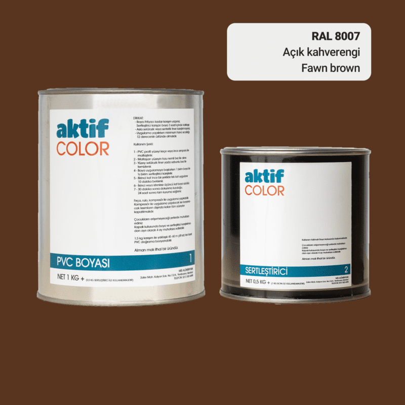 RAL 8007 - Açık Kahverengi / Aktif Color Pvc Boyası (Pimapen Boyası) 1,5 Kg / Kahverengi Tonlar