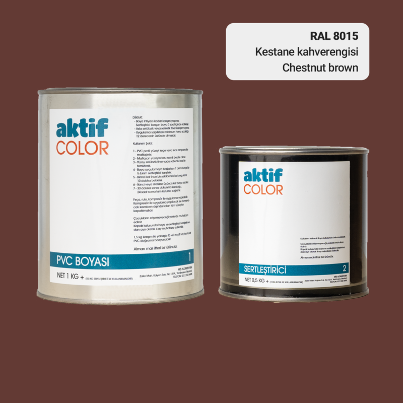 RAL 8015 - Kestane Kahverengisi / Aktif Color Pvc Boyası (Pimapen Boyası) 1,5 Kg / Kahverengi Tonlar