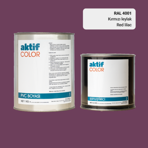 RAL 4001 - Kırmızı Leylak / Aktif Color Pvc Boyası (Pimapen Boyası) 1,5 Kg / Mor, Eflatun ve Mavi Tonlar