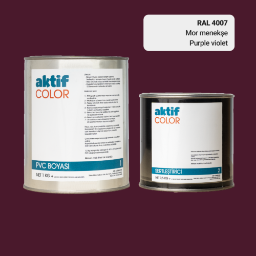 RAL 4007 - Mor Menekşe / Aktif Color Pvc Boyası (Pimapen Boyası) 1,5 Kg / Mor, Eflatun ve Mavi Tonlar