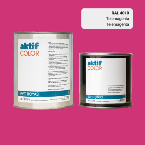 RAL 4010 - Telemagenta / Aktif Color Pvc Boyası (Pimapen Boyası) 1,5 Kg / Mor, Eflatun ve Mavi Tonlar
