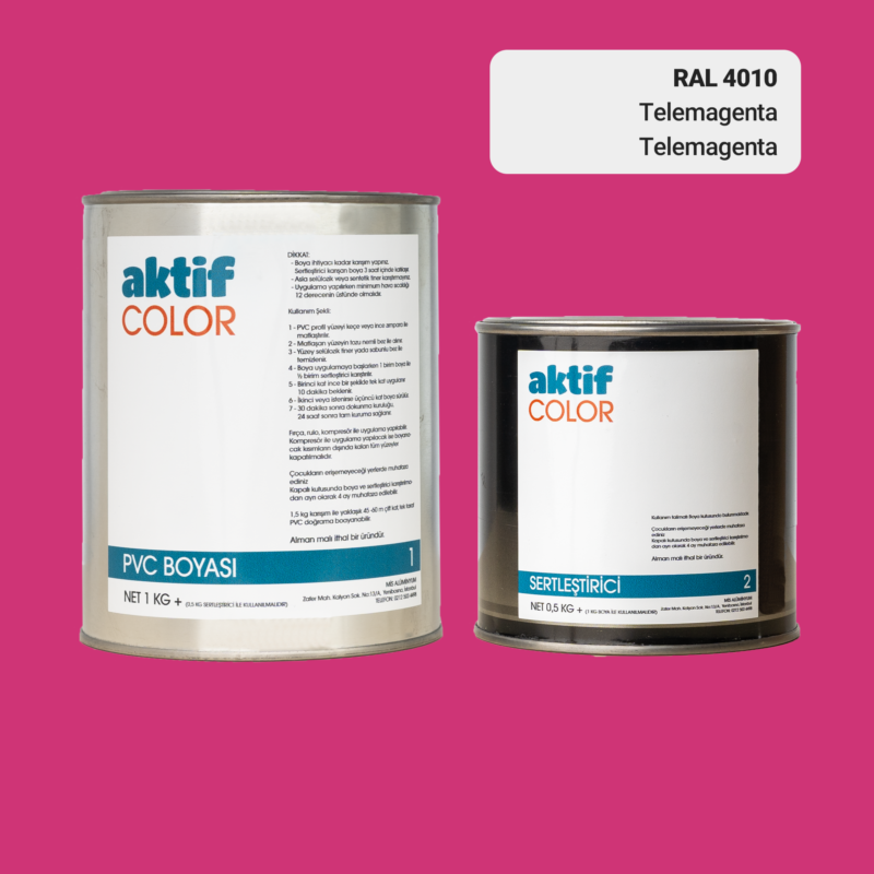 RAL 4010 - Telemagenta / Aktif Color Pvc Boyası (Pimapen Boyası) 1,5 Kg / Mor, Eflatun ve Mavi Tonlar