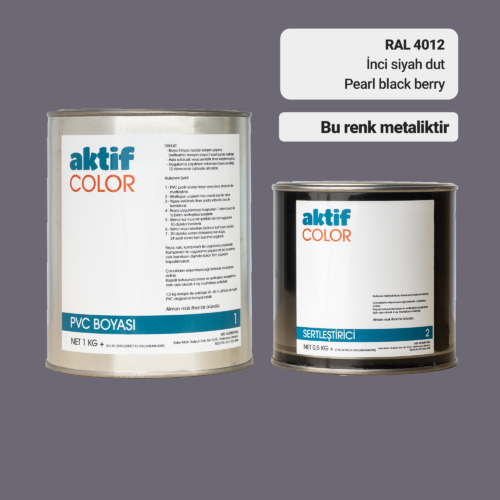 RAL 4012 - İnci Siyah Dut / Aktif Color Pvc Boyası (Pimapen Boyası) 1,5 Kg / Mor, Eflatun ve Mavi Tonlar