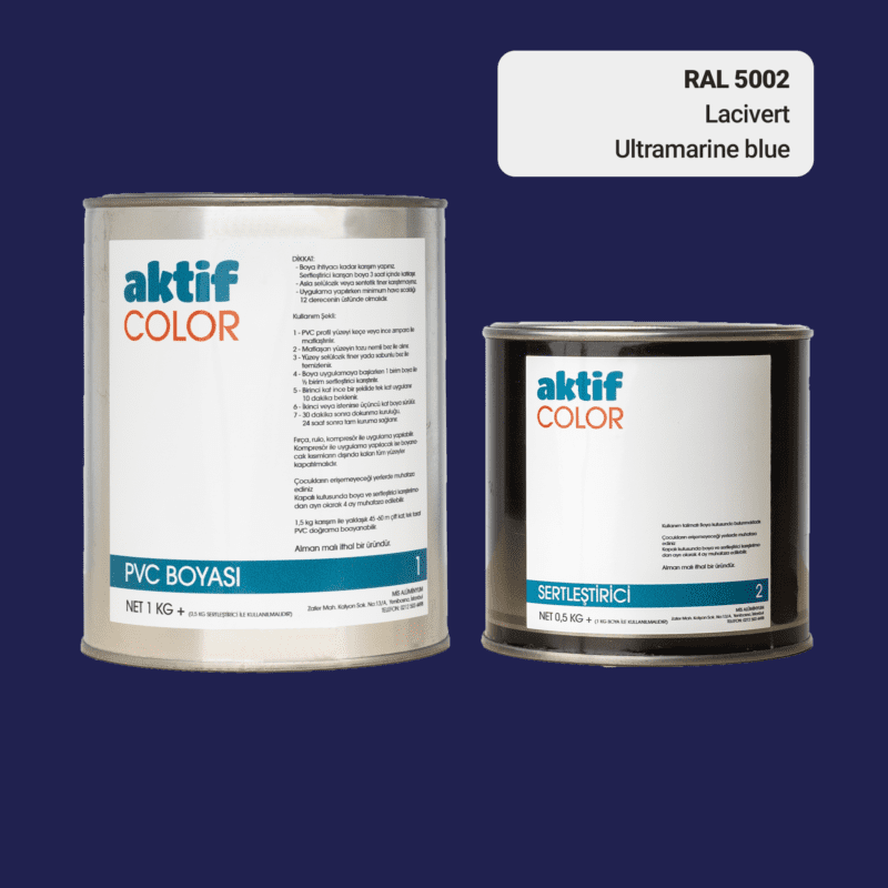 RAL 5002 - Lacivert / Aktif Color Pvc Boyası (Pimapen Boyası) 1,5 Kg / Mor, Eflatun ve Mavi Tonlar