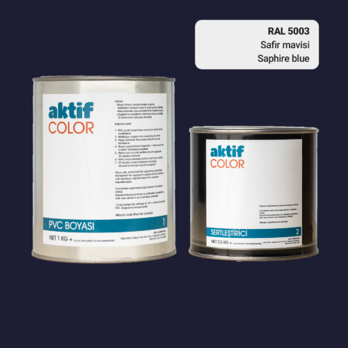 RAL 5003 - Safir Mavisi / Aktif Color Pvc Boyası (Pimapen Boyası) 1,5 Kg / Mor, Eflatun ve Mavi Tonlar
