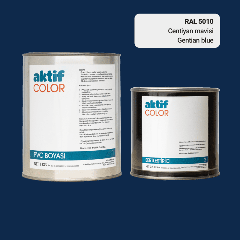 RAL 5010 - Centiyan Mavisi / Aktif Color Pvc Boyası (Pimapen Boyası) 1,5 Kg / Mor, Eflatun ve Mavi Tonlar